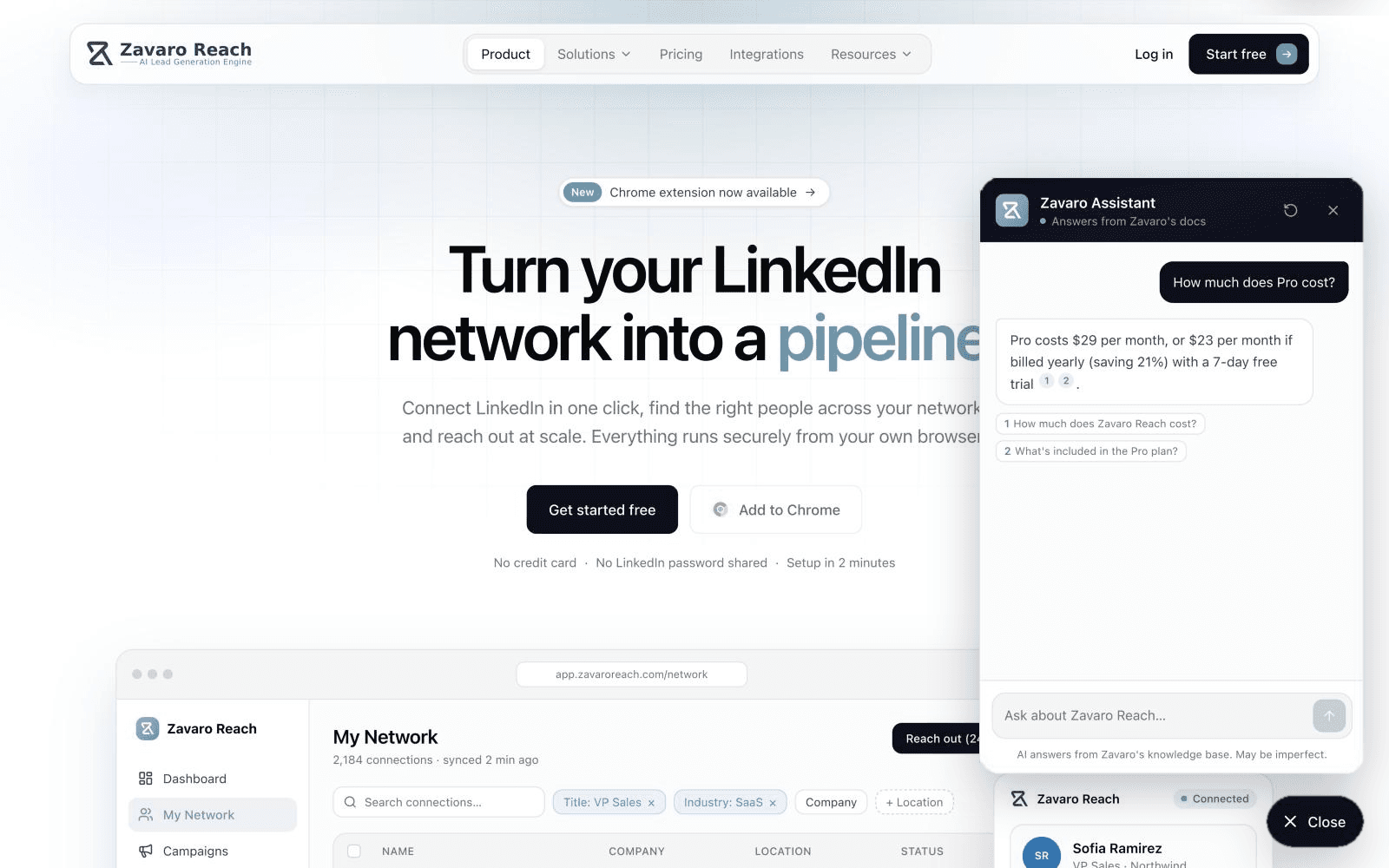Zavaro Assistant product screenshot